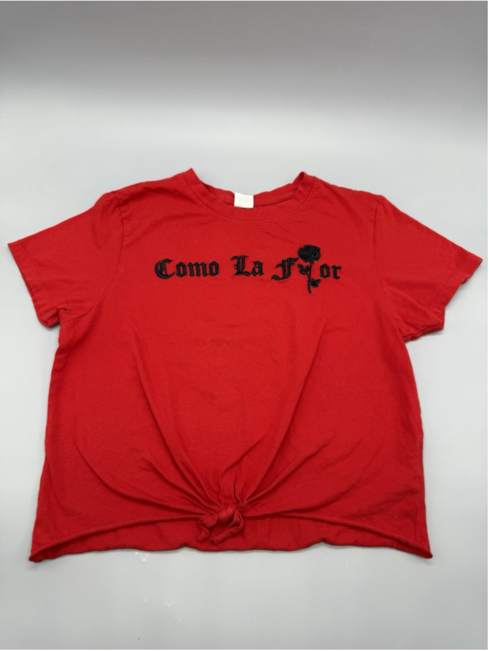 Vibe N’ Red Crop Top Como La Flor XS Embroidered